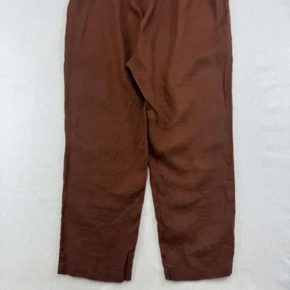 Quince 100% European Linen Tapered Ankle Pants Size L Minimalist Coastal Resort